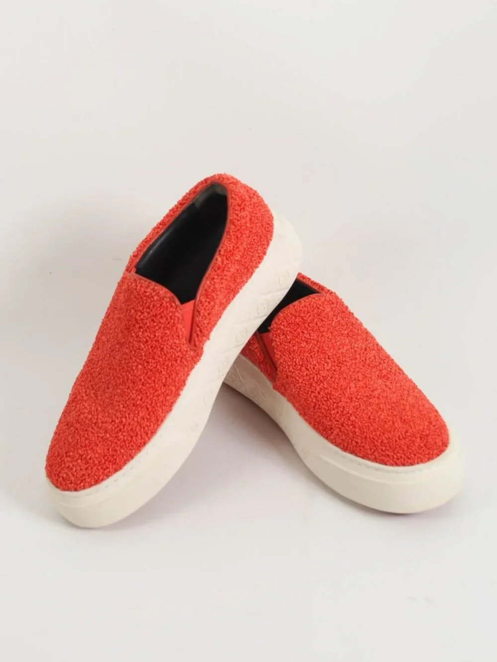 Tory Burch Orange Raffia Slip-On Sneakers Size 6.5